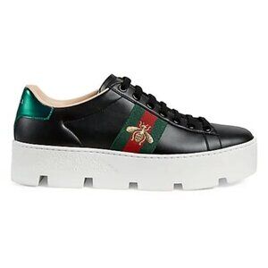 Gucci Ace Platform Sneaker with Bee, size 39+ barely worn